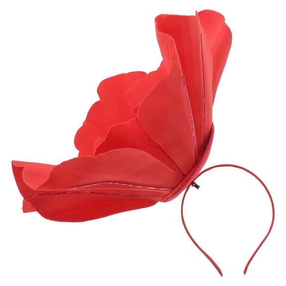 Raindrops Large Red Floral Fascinator Hair Accessory for Bold Statement Occasions and Special Events