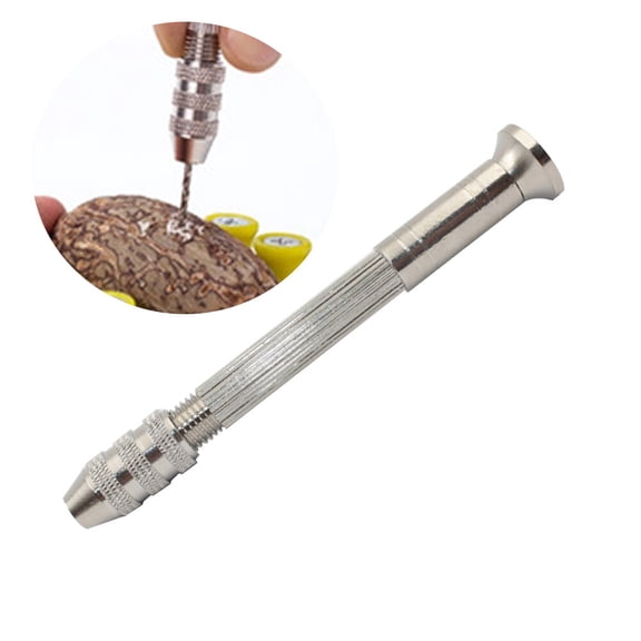 Raindrops 1Pcs Round Tip Hand Drill with Miniature Rotary Drill Function for Craftsmen