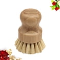 thumbnail image 1 of Raindrops 1Pcs Small Cleaning Brush for Kitchen Use with Oilproof Function Khaki Round Disc Shape Bamboo Sisal, 1 of 8