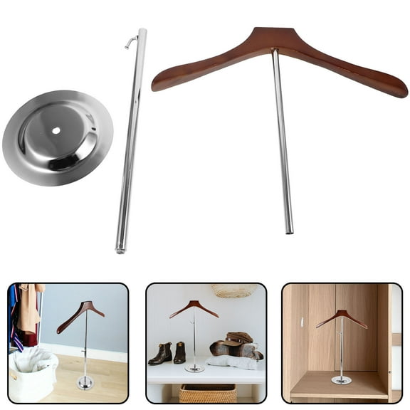 Raindrops 1Pcs Standing Clothing Display Rack T-shaped Silver Iron For Men's Clothing Store Display