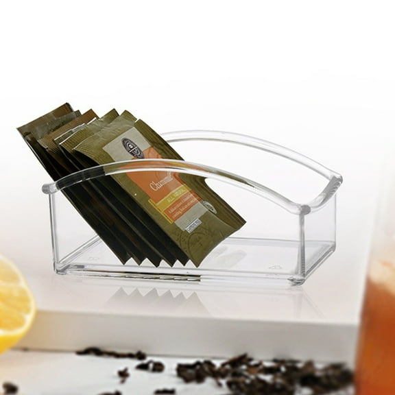 FOMIYES Transparent Acrylic Tea Bag Box Clear Coffee Organizer for Office Storage