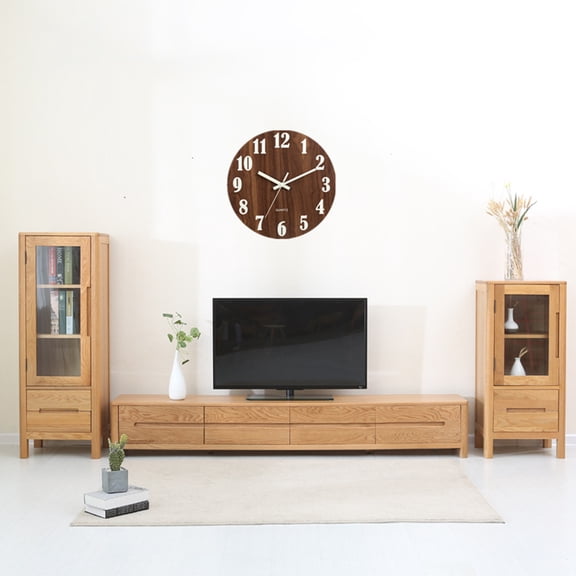 Raindrops 1Pcs Wall Clock for Cafe with Timekeeping and Silent Operation 12 Inch Round Wooden Decorative