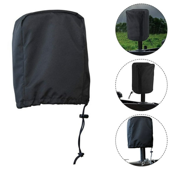 Raindrops 1Pcs Waterproof and Dustproof Trailer Tongue Cover in Black Polyester