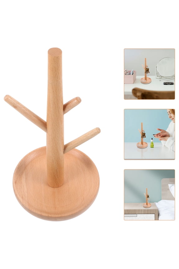 1Pcs Wood Watch Holder Tree Shaped Solid Wood Jewelry Organizer