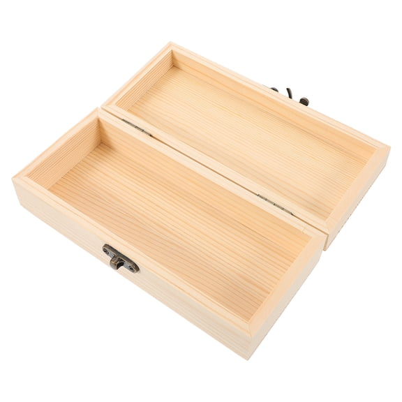 Raindrops Rectangular Wooden Box Beige 1Pack 7.1X3.1X2.0In