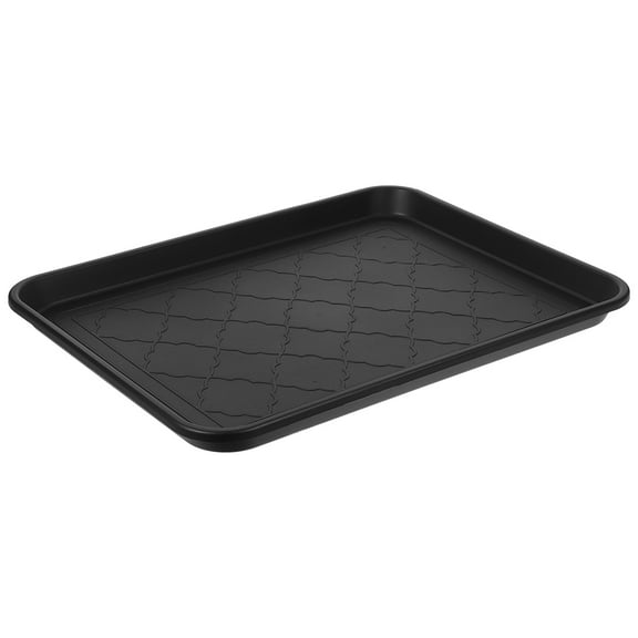 Raindrops Multi-Function Black Plastic Tray for Shoes and Sundries Storage