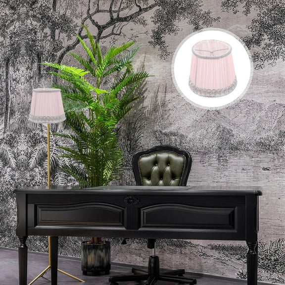 Raindrops 1Piece Pink Silver Edge Chiffon Lampshade For Dust Protection And Warm Atmosphere Pleated Shape For Bedrooms