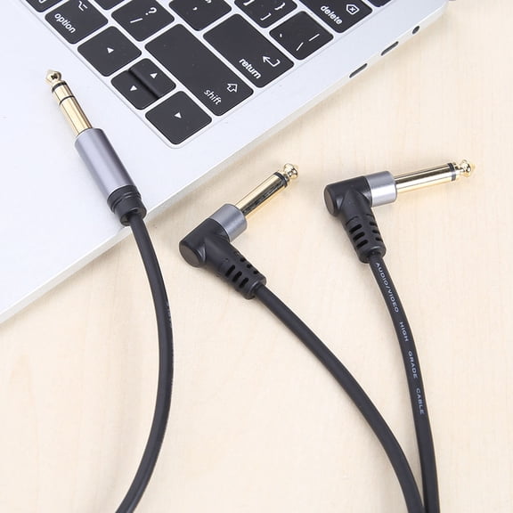 Raindrops 1Set 6.35mm Metal and PVC Audio Transfer Cable with Low Loss Transmission for Stage Performance 150x2cm