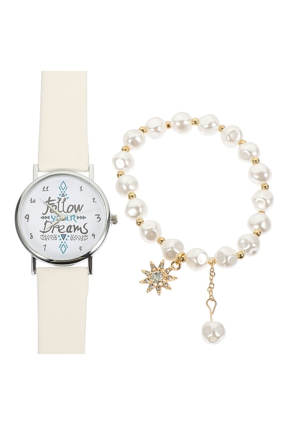 1Set Accurate Movement Wristwatch and Bracelet Set for Ladies Dating and Daily Use