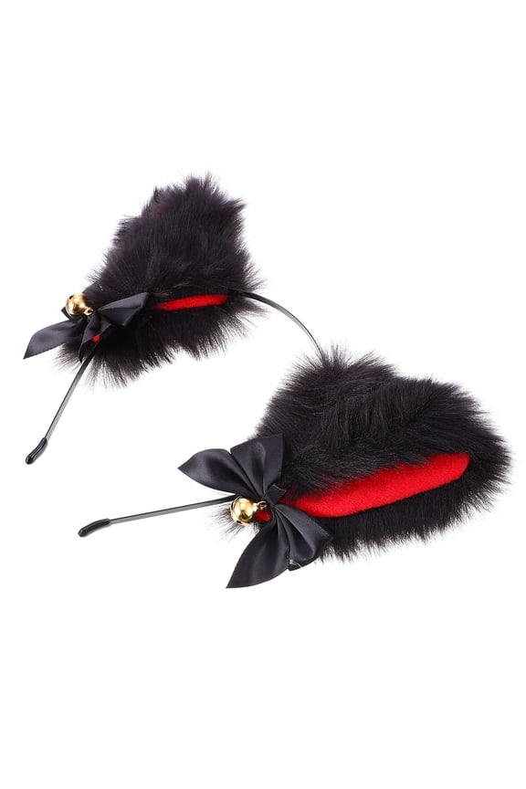 Women Cat Ears Cat Ears Headband Black 1Pcs for Costume Accessory