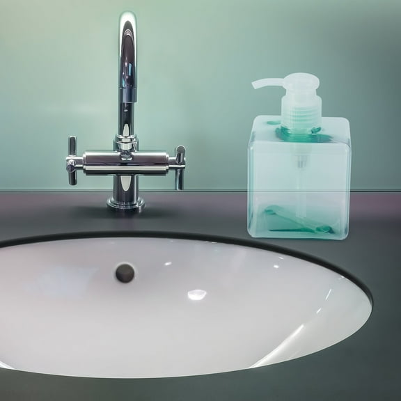 Raindrops 1Set Bathroom Containers Square Pump Jar for Shampoo and Conditioner Bottles Everyday Use 2.6x2.6x4.8in