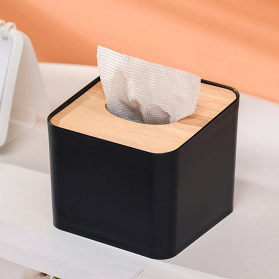 Raindrops Tissues Boxes Wooden Black 1Pack