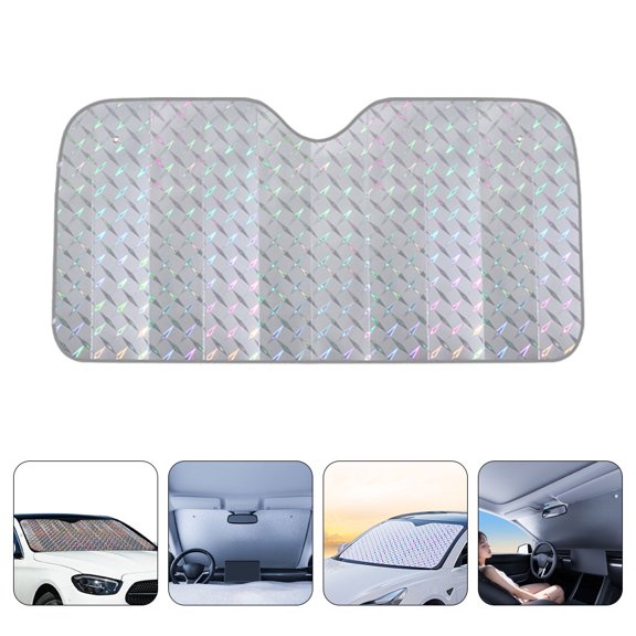 Raindrops 1Set Car Window Shades for Front Windshield in Silver for Summer Use