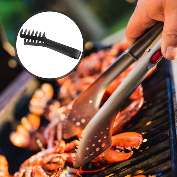 Raindrops 1Set Comb Shaped Spaghetti Tong Black for Picnic and Barbecue Use