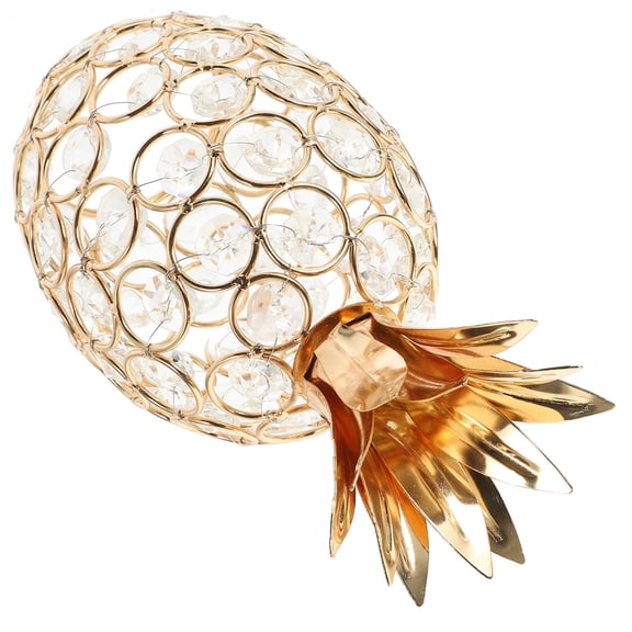 Raindrops 1Set Crystal Pineapple Statue Golden White Crystal Elegant Design Home Decor