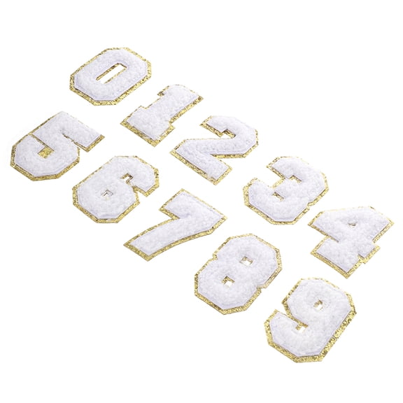 FOMIYES Multi-Color Number Iron-On Patches Set for Clothes, Polyester Fabric Appliques, Easy to Apply and Durable