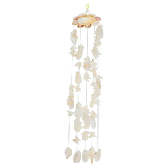 Raindrops Seashell Wind Chime White Homeowners Window Hanging Ornament 1Pack 23In
