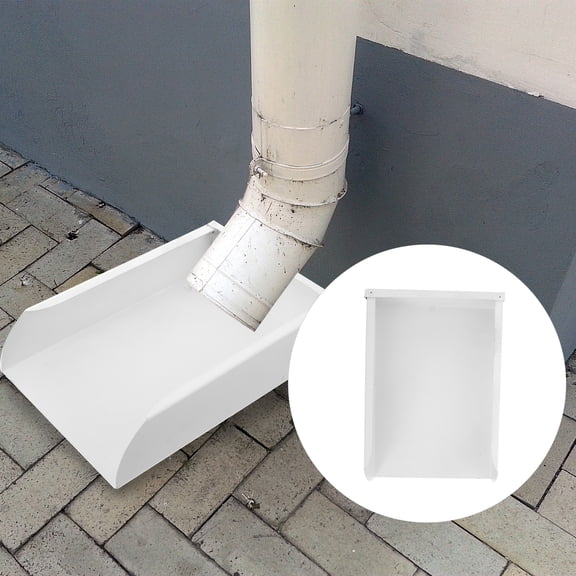 Raindrops Heavy-Duty Aluminum Downspout Tray for Efficient Rainwater Collection and Easy Pipe Installation, and Design