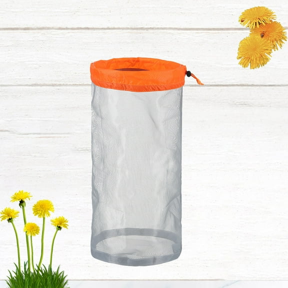 Raindrops Orange Drawstring Storage Pouch Net Bag for Camping Outdoor Travel