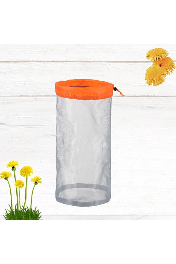 Orange Drawstring Storage Pouch Net Bag for Camping Outdoor Travel