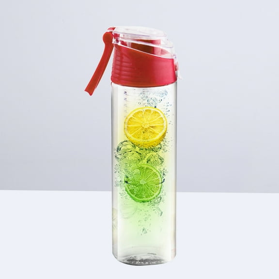 Raindrops 1Set Durable Red Plastic Fruit Infuser Water Bottle for Men and Women on the Go
