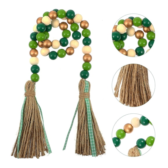 Raindrops Wall Hanging Decor Wooden Beads Garland Synthetic Material 1 Set 85x0.6in