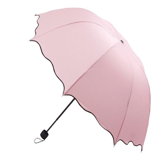 Raindrops UV Protective Umbrella Pink Metal Frame 1Set