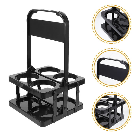 FOMIYES Black Folding Beer Basket Practical Portable Drink Carrier for Home and Events