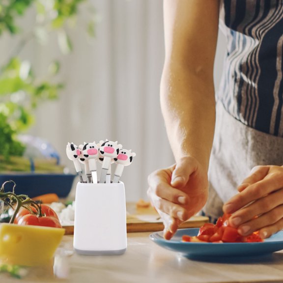 Raindrops 1Set Portable White Fruit and Dessert Forks for Home Parties Camping and Food Picks