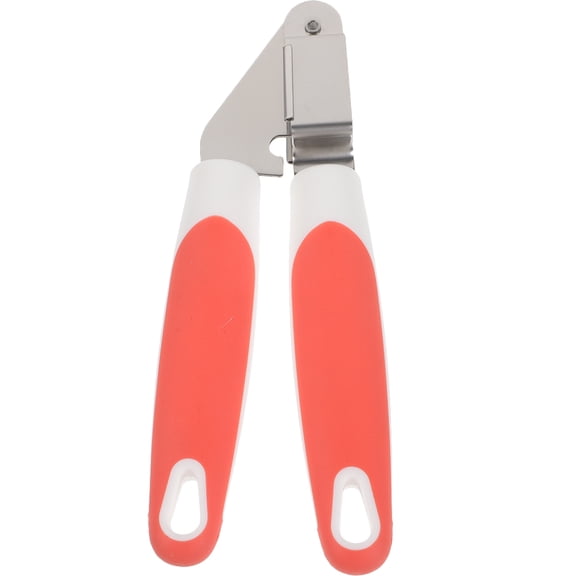 Raindrops 1Set Garlic Press Stainless Steel Manual Mincer For Home Kitchen Use Red Ergonomics Handle Design 11.8x2.4in