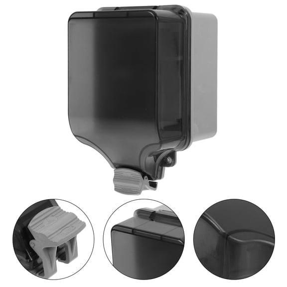 Raindrops 1Set Grey PC ABS Waterproof Wall Outlet Cover Socket Protective Cover for Bathroom Homes