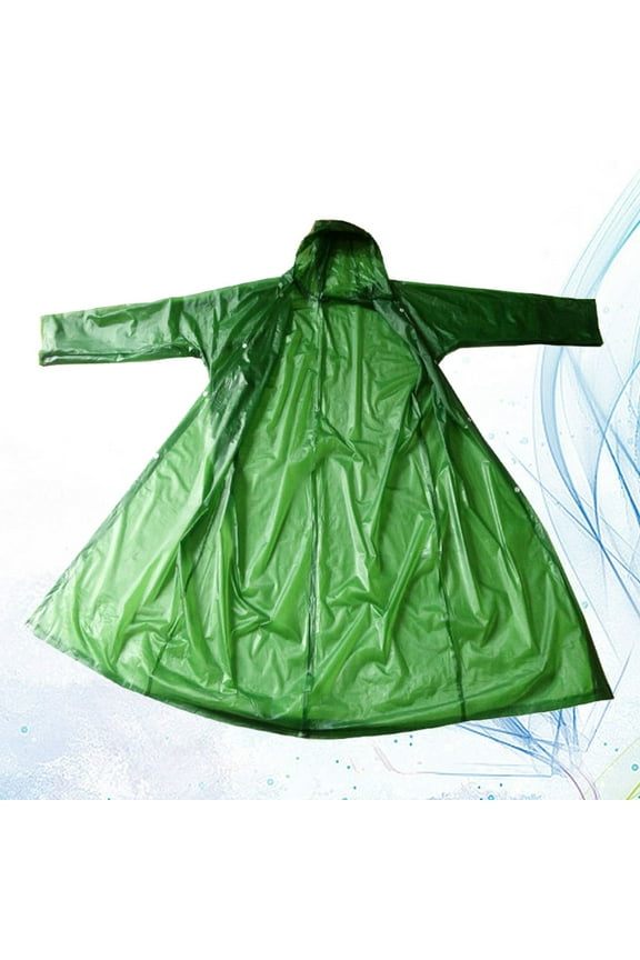 1Set Heavy Duty Raincoat for Men Women Hooded EVA Waterproof Reusable Rainwear