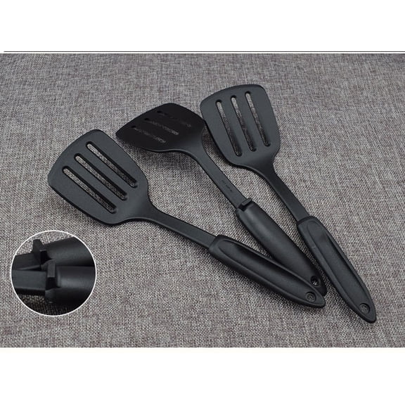 Raindrops Kitchen Utensil Set - Black Slotted Turner Spatula for Non-Stick Pans, and Easy to Use