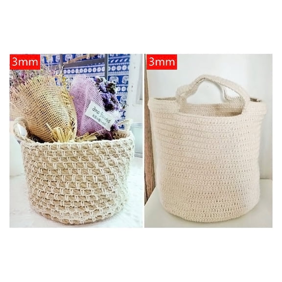 200M 3mm Natural Cotton Rope in Cream Color, Unstained Tapestry Thread for Handmade Plant Hangers and Wall Hanging Crafts