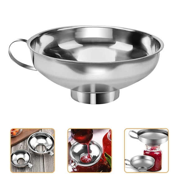 Raindrops Stainless Steel Oil Funnel Set with Wide Mouth for Easy Liquid Transfer, Cooking, Kitchen Use, and Food Prep Tools