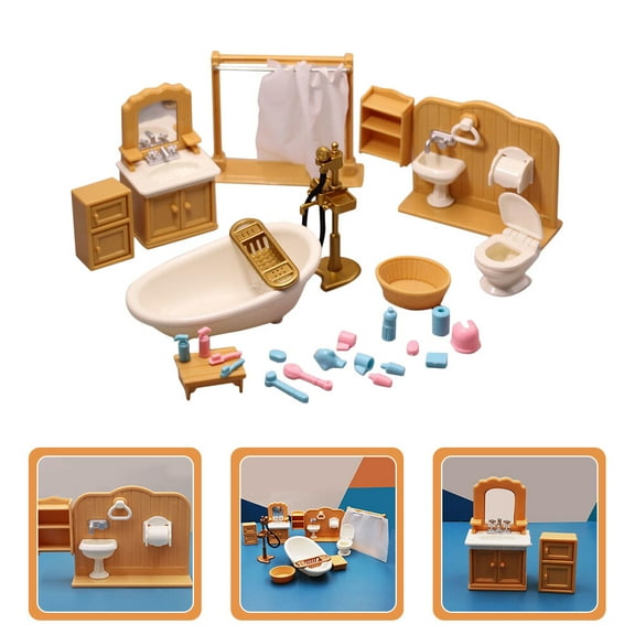 Raindrops Dollhouse Sink Washstand Mini House Bathroom Props Plastic 1 Set 4.32X1.69X1.18in