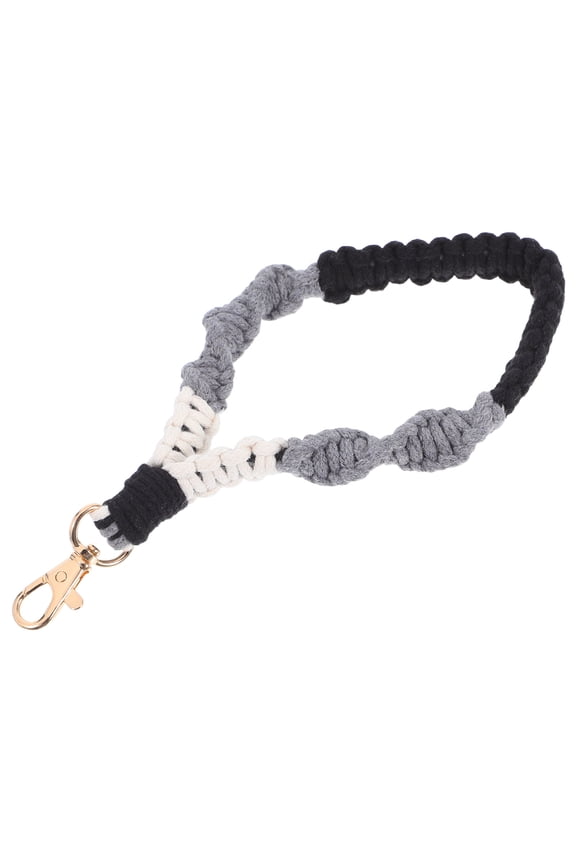 Cotton Rope Keychain Grey for Keys and Phones Handwoven Aesthetic Charms