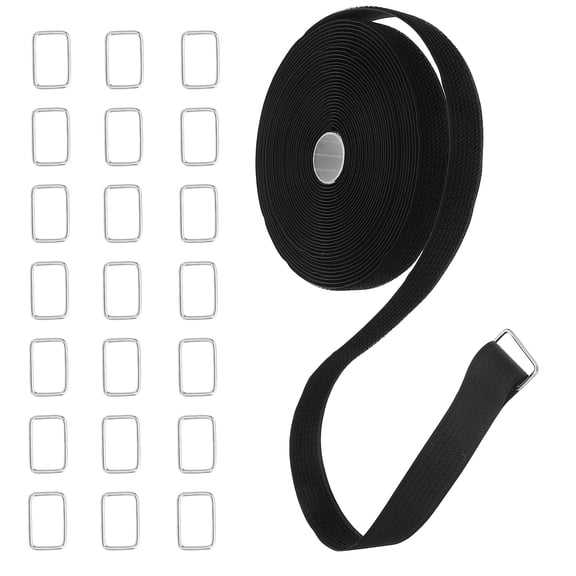 Raindrops 1Set Reusable Black Nylon Cable Organizer Straps with Adjustable Buckles for Workspace