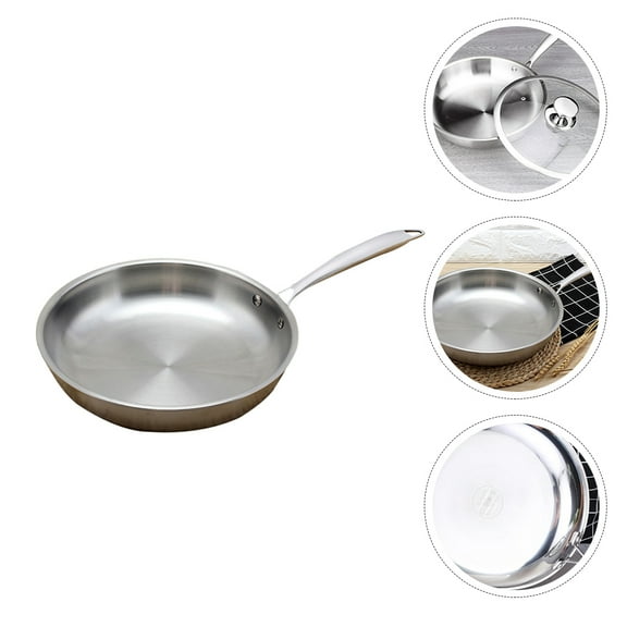 Raindrops 1Pc Stainless Steel Non Stick Cooking Pan with Thickened Bottom for Gas Induction and Electric Stoves