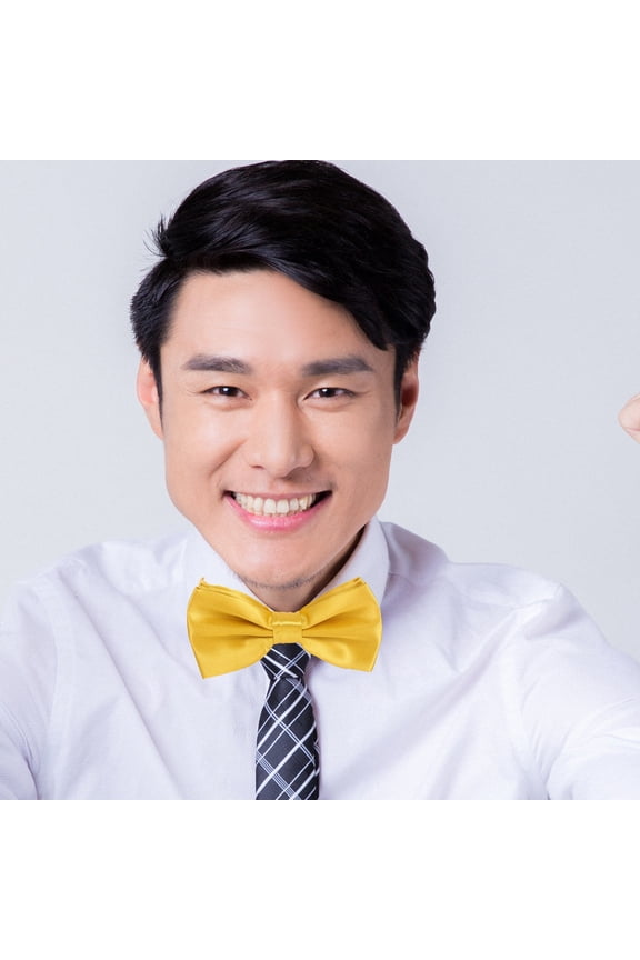 1Set Party Formal Cummerbund Bow Tie and Pocket Square Set Mens Golden Accessories