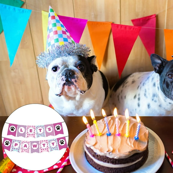 Raindrops 1Set Pink Paper Dog Theme Party Decorations Rectangular Shape for Pet Owners Indoor and Outdoor Celebrations