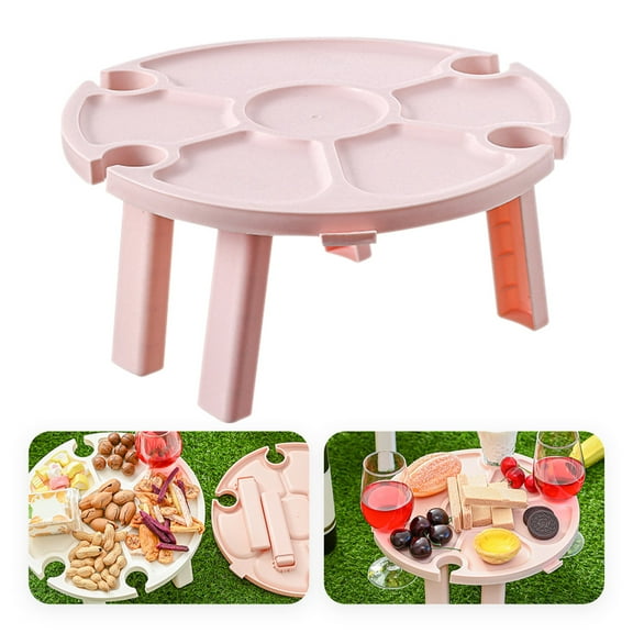 Raindrops Square Pink Plastic Table 1Pcs 11.8X11.8X5.5In Picnic Style Outdoor Furniture