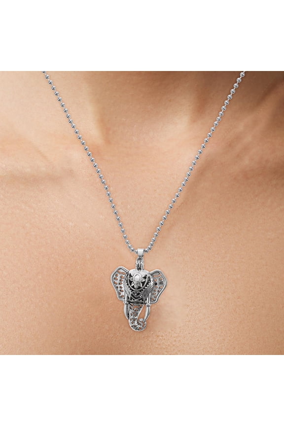 1 Set Elephant Charm Necklace Oil Diffuser for Women Everyday Wear