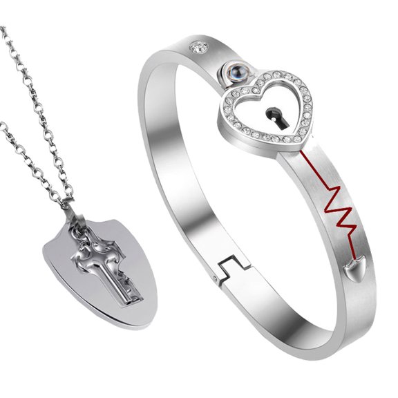 Raindrops 1Set Plated Woman Man Couple Bracelet Decorative Loving Heart Jewelry