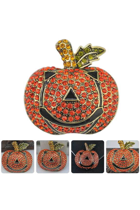 1Set Pumpkin Pin Costume Accessory Alloy Smiling Face  Decorations 2.95x2.75in
