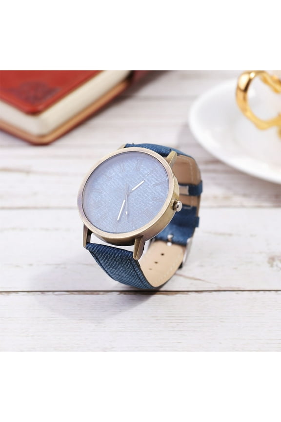 1Set Ladies Wrist Watch Quartz Wristwatch Fashionable Canvas Texture Navy Precise Moving Women
