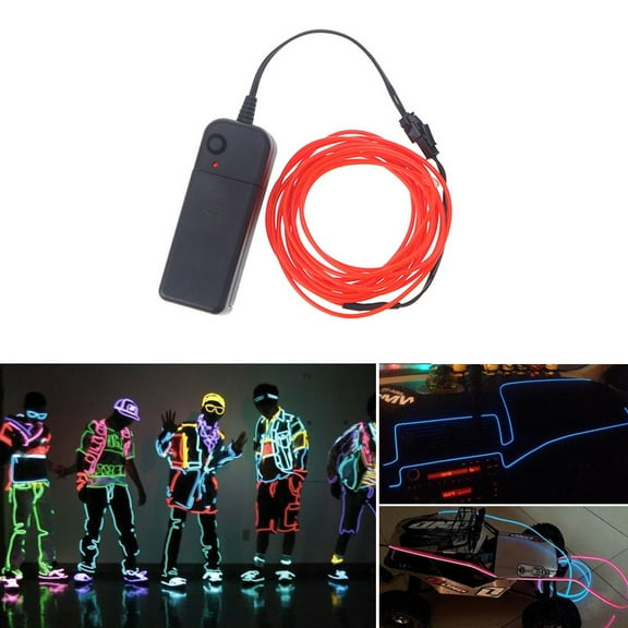 Raindrops 1Set Red El Wire Rope Light Strip Cable 360 Degrees Illumination For Car Parties Burning Man