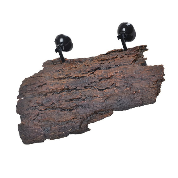 Raindrops 1Set Reptile Log Hide Resin Ornaments Bark Tree Decoration 9x4.9in for Pet Habitat Enhancement