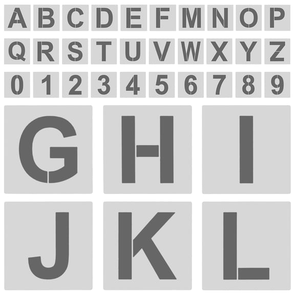 Raindrops Reusable Alphabet & Number Stencils Set for Kids, Plastic Templates for Learning, Crafting, Home School Art Projects