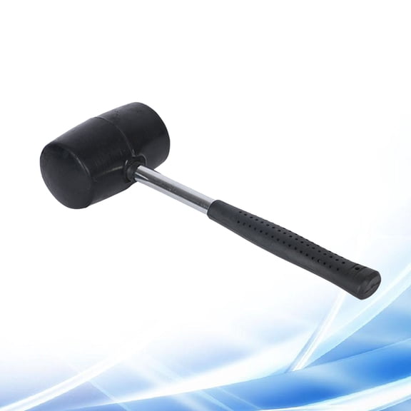 FOMIYES Rubber Mallet Hammer Set with Chisel for Tile Installation, Woodworking, and General Use - Black
